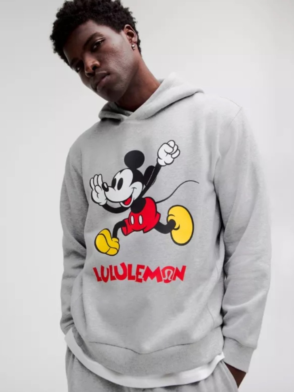 Lululemon x Disney Mickey Steady State Pullover Hoodie Grey Sz M